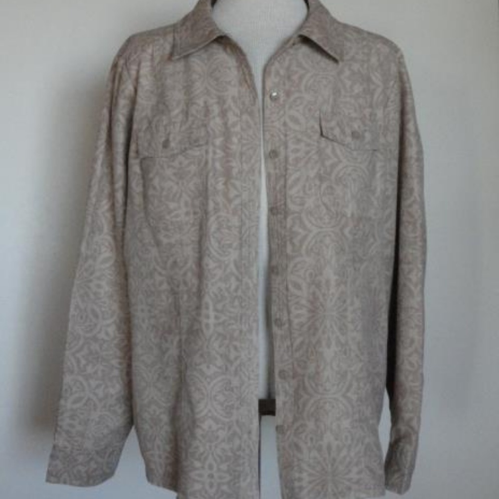 Croft&Barrow Soft Faux Suede Button Down Shirt XL